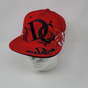 City Hunter Washington DC Ultimate‎ Fitted Hat Baseball Cap Size Small Red/Black